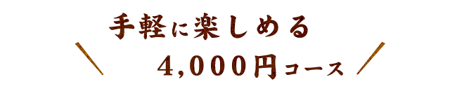 手軽に楽しめる4,000円コース